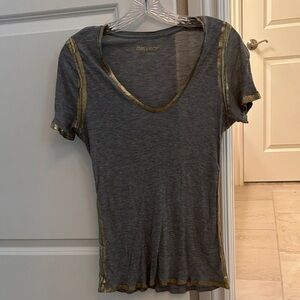 Zadig & Voltaire Gray Tee with Gold Accents